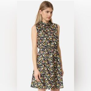 Tory Burch Womens Ryder 100% Silk Floral Print Black, Size 14